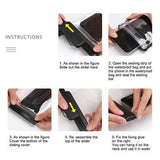 Vandtæt smartphone-etui med glidemekanisme - 7.2" - Sort