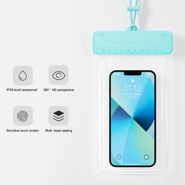 Vandtæt smartphone-etui med glidemekanisme - 7.2" - Blå