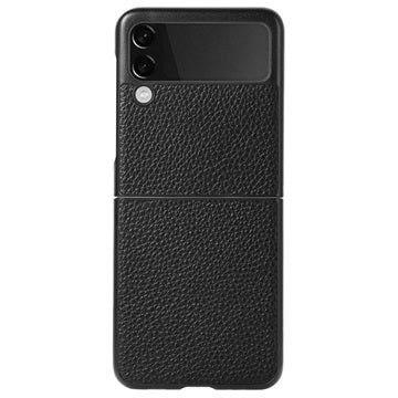 Samsung Galaxy Z Flip3 5G Slim Cover - Ægte Læder - Sort