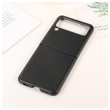 Samsung Galaxy Z Flip3 5G Slim Cover - Ægte Læder - Sort