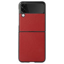 Samsung Galaxy Z Flip3 5G Slim Cover - Ægte Læder - Rød