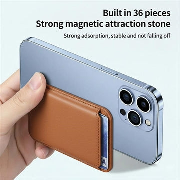 Slank magnetisk kortholder - MagSafe-kompatibel - Brun