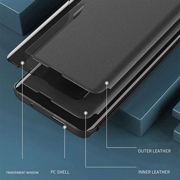 Samsung Galaxy S25 FE Smart Clear View Flip Cover - Sort