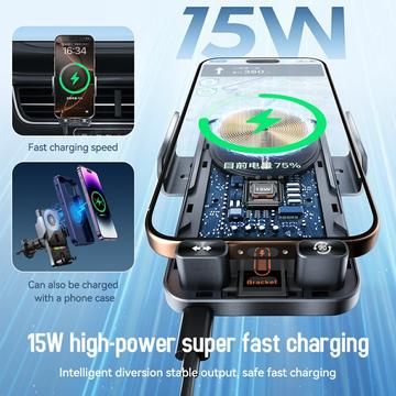 Smart Sensor biltelefonholder / 15W trådløs oplader - sort