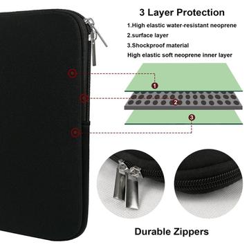 Blødt laptop-sleeve med lynlåslukning - 15.6" - Sort