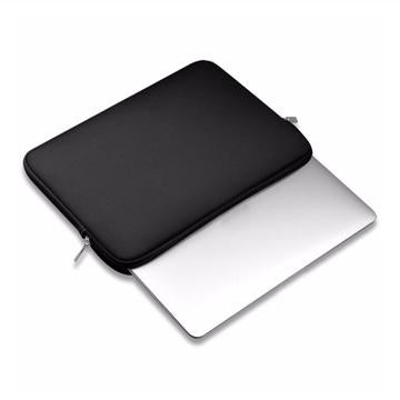 Blødt laptop-sleeve med lynlåslukning - 15.6" - Sort
