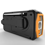 Solcelle håndsving nødradio m. powerbank og lommelygte - orange