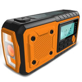 Solcelle håndsving nødradio m. powerbank og lommelygte - orange