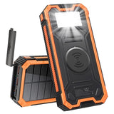 Solcelle Powerbank/Trådløs Oplader YD-888W - 10000mAh - Orange