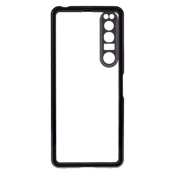 Sony Xperia 1 IV Magnetisk Cover med Hærdet Glas - Lilla