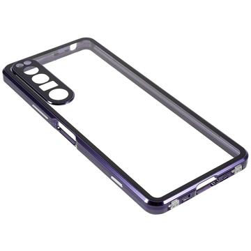 Sony Xperia 1 IV Magnetisk Cover med Hærdet Glas - Lilla