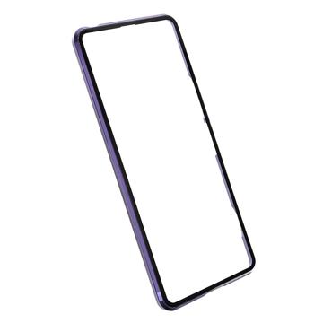 Sony Xperia 1 IV Magnetisk Cover med Hærdet Glas - Lilla