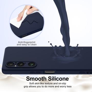 Sony Xperia 1 V Liquid Silikone Cover - MagSafe Kompatibel - Mørkeblå