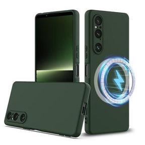 Sony Xperia 1 V Liquid Silikone Cover - MagSafe Kompatibel - Mørkegrøn