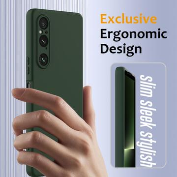Sony Xperia 1 V Liquid Silikone Cover - MagSafe Kompatibel - Mørkegrøn