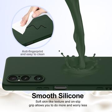 Sony Xperia 1 V Liquid Silikone Cover - MagSafe Kompatibel - Mørkegrøn