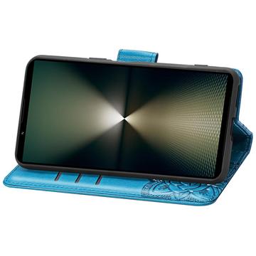 Sony Xperia 1 VI Butterfly Series Flip Cover med Pung - Blå