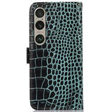 Sony Xperia 1 VI Crocodile Series Læderpung med RFID - Grøn