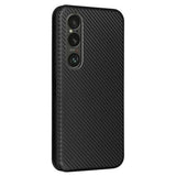 Sony Xperia 1 VI Flip Cover - Karbonfiber - Sort