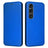 Sony Xperia 1 VI Flip Cover - Karbonfiber - Blå