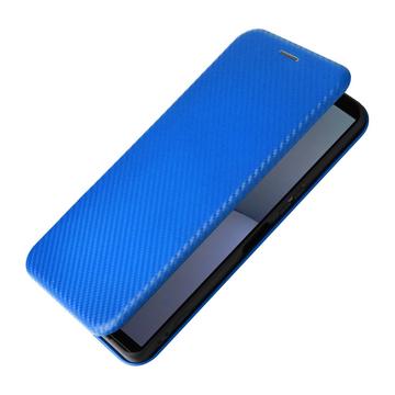 Sony Xperia 1 VI Flip Cover - Karbonfiber - Blå