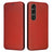 Sony Xperia 1 VI Flip Cover - Karbonfiber - Brun