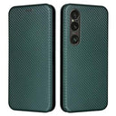 Sony Xperia 1 VI Flip Cover - Karbonfiber - Grøn