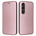 Sony Xperia 1 VI Flip Cover - Karbonfiber - Rødguld