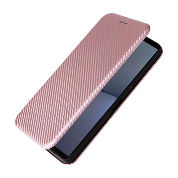 Sony Xperia 1 VI Flip Cover - Karbonfiber - Rødguld