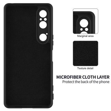 Sony Xperia 1 VI Liquid Silikone Cover med Strop - Sort