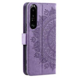 Sony Xperia 1 VI Mandala Series Etui med Pung - Lilla