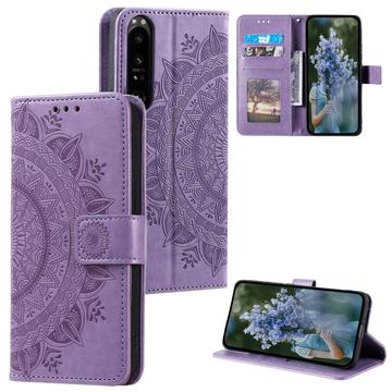 Sony Xperia 1 VI Mandala Series Etui med Pung - Lilla