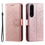 Sony Xperia 1 VI Mandala Series Etui med Pung - Rødguld