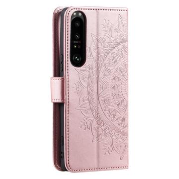 Sony Xperia 1 VI Mandala Series Etui med Pung - Rødguld