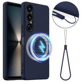 Sony Xperia 1 VII Liquid Silikone Cover - MagSafe Kompatibel - Mørkeblå
