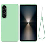 Sony Xperia 1 VII Flydende silikone cover med håndrem - grøn