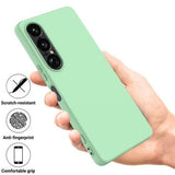 Sony Xperia 1 VII Flydende silikone cover med håndrem - grøn