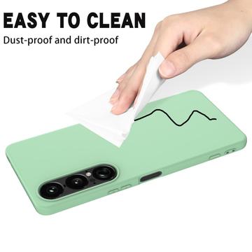 Sony Xperia 1 VII Flydende silikone cover med håndrem - grøn