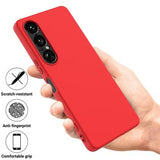Sony Xperia 1 VII Flydende silikone cover med håndrem - rød