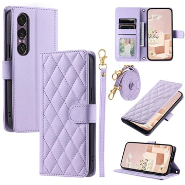 Sony Xperia 1 VII Luksus Vatteret Pung - Lilla
