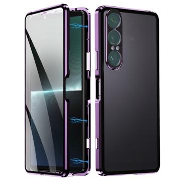 Sony Xperia 1 VII magnetisk etui med hærdet glas - lilla