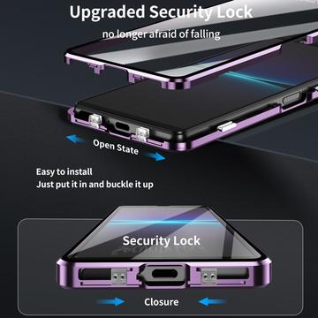 Sony Xperia 1 VII magnetisk etui med hærdet glas - lilla