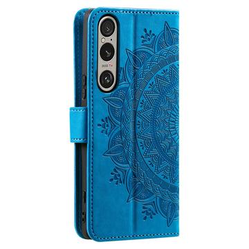 Sony Xperia 1 VII Mandala Series Etui med Pung - Blå