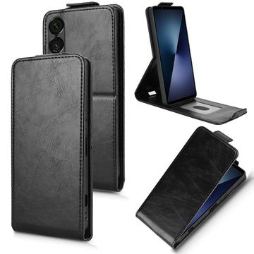 Sony Xperia 1 VII lodret flip-etui med stativ - sort
