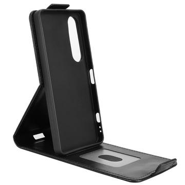 Sony Xperia 1 VII lodret flip-etui med stativ - sort