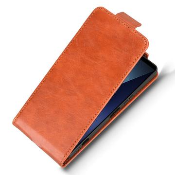 Sony Xperia 1 VII lodret flip-etui med stativ - Brun