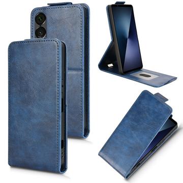 Sony Xperia 1 VII lodret flip-etui med stativ - mørkeblå