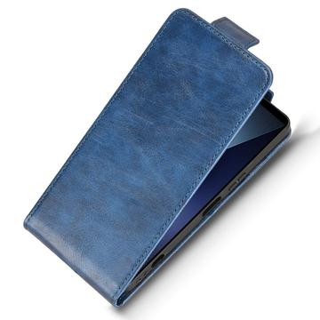 Sony Xperia 1 VII lodret flip-etui med stativ - mørkeblå