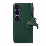 Sony Xperia 1 VII Læderpung med RFID - Grøn