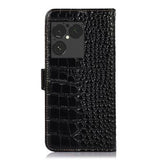 Sony Xperia 1 VIII Crocodile Series Læderpung med RFID - Sort